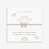 Joma Jewellery Love You Bestie bracelet with silver and rose gold heart charms