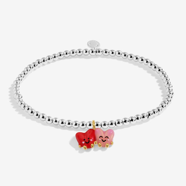Joma Jewellery Love You With My Whole Heart kids bracelet with Lovie and Dovie heart charms