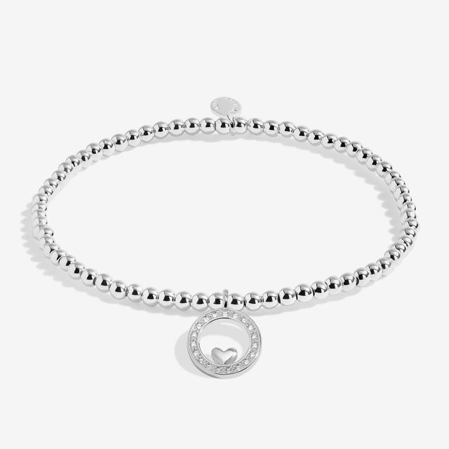 Joma Jewellery A Little Lucky To Have A Daughter Like You silver bracelet with pavé heart charm