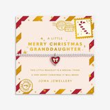 Joma Jewellery Merry Christmas Granddaughter kids' silver-plated bracelet on its festive sentiment card