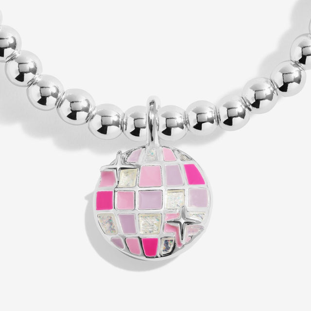 Joma Jewellery silver-plated A Little Vibes bracelet featuring a mini disco ball charm