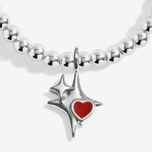 Joma Jewellery A Little New Beginnings And Endless Possibilities silver bracelet with starburst heart charm