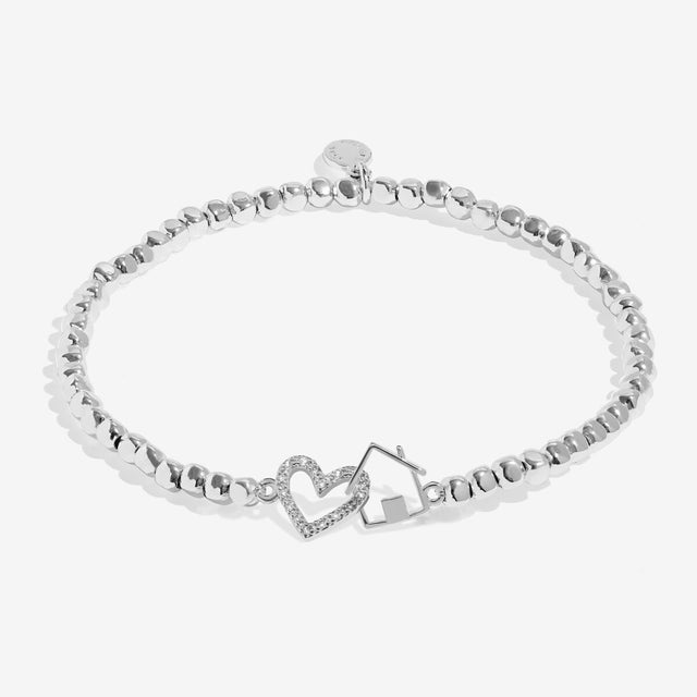 Joma Jewellery New Beginnings New Home silver bracelet with heart and house charms