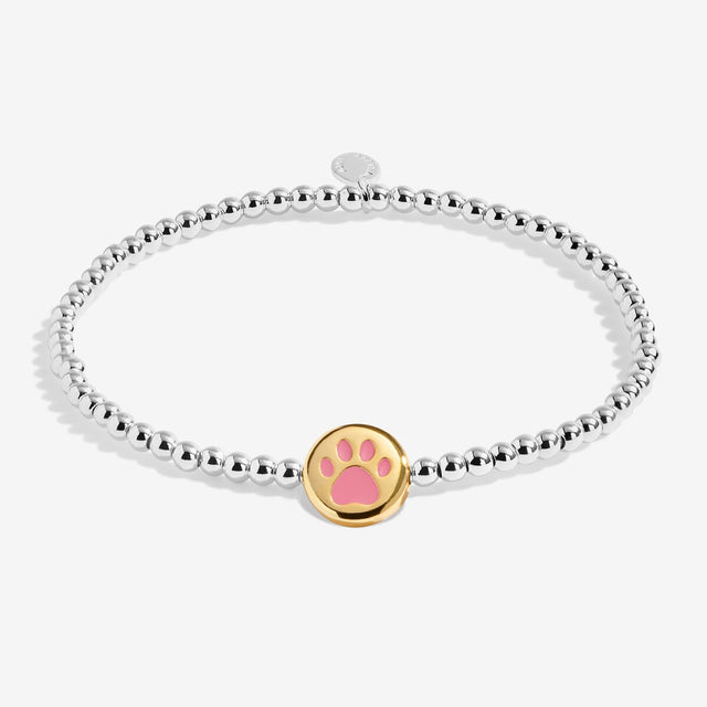 Joma Jewellery A Little Pawsitive Vibes silver and gold-plated bracelet with paw print charm