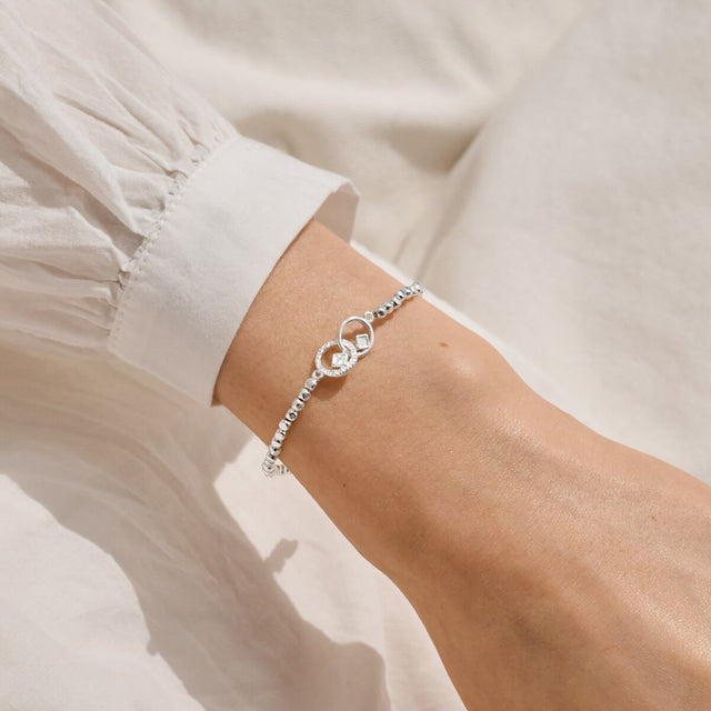 Joma Jewellery Happy Retirement silver bracelet as a meaningful retirement keepsake for her