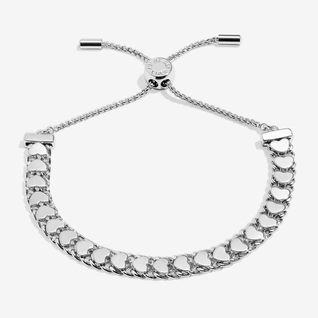 Joma Jewellery Bracelet Bar silver heart chain bracelet with interlocking heart-shaped links