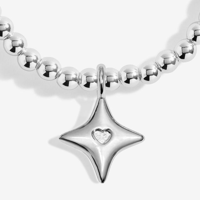 Joma Jewellery silver-plated beaded bracelet with detailed starburst charm