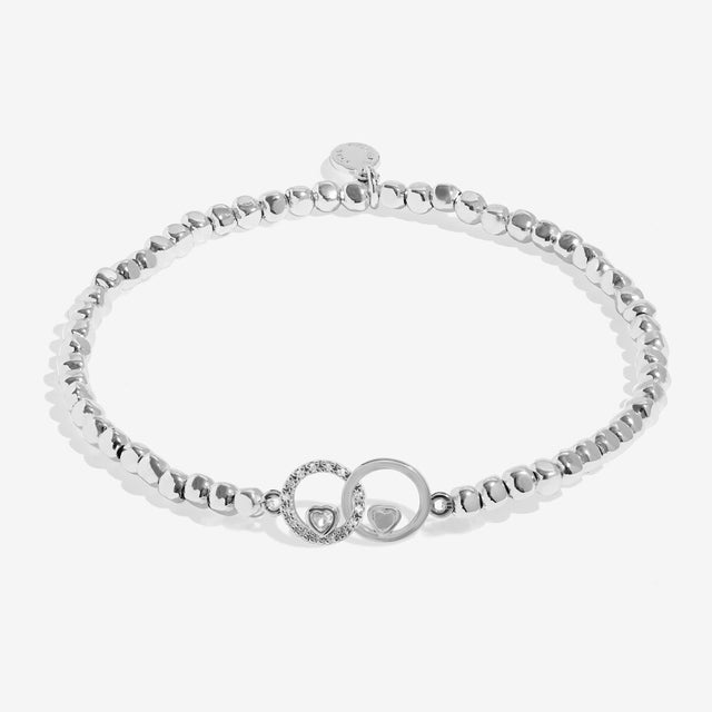 Joma Jewellery Wishing You A Happy Retirement silver bracelet with interlinked circle charms