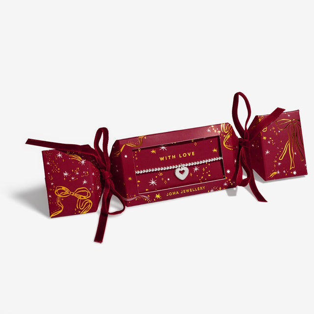 Joma Jewellery With Love silver-plated bracelet in festive Christmas cracker packaging