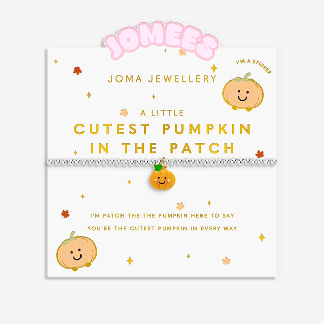 Joma Jewellery Cutest Pumpkin In The Patch bracelet on illustrated Jomees character card