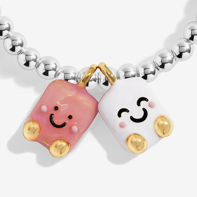 Fluff and Squish colourful marshmallow charms on Joma Jewellery Jomees bracelet