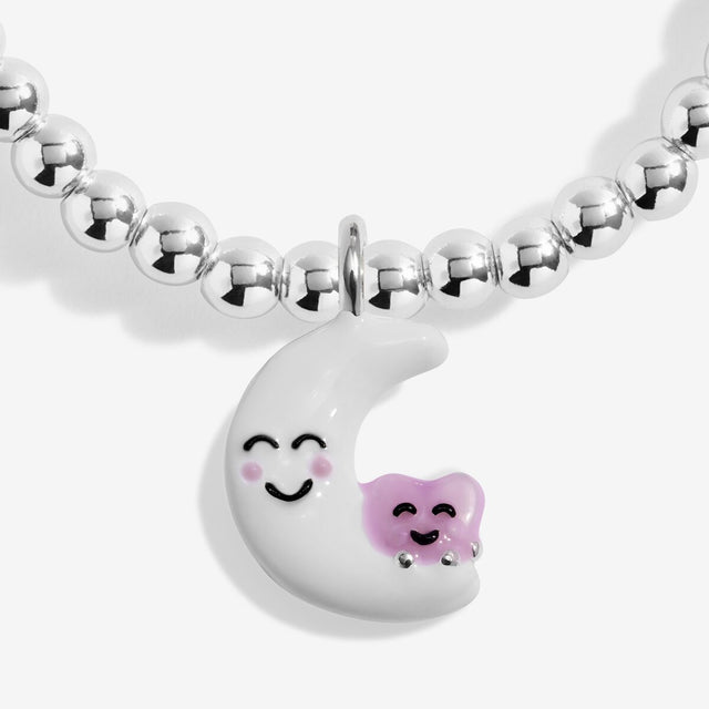 Luna moon and Nova heart character charms on Joma Jewellery Jomees kids bracelet