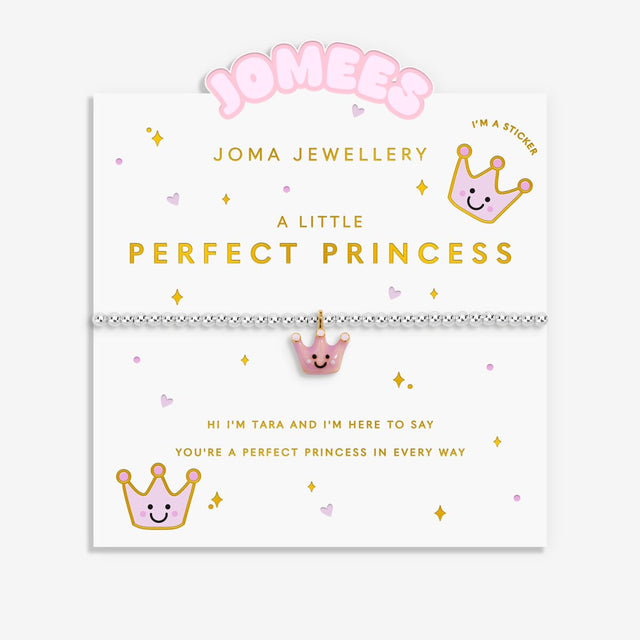 Joma Jewellery Perfect Princess bracelet displayed on illustrated Tara Jomees character card