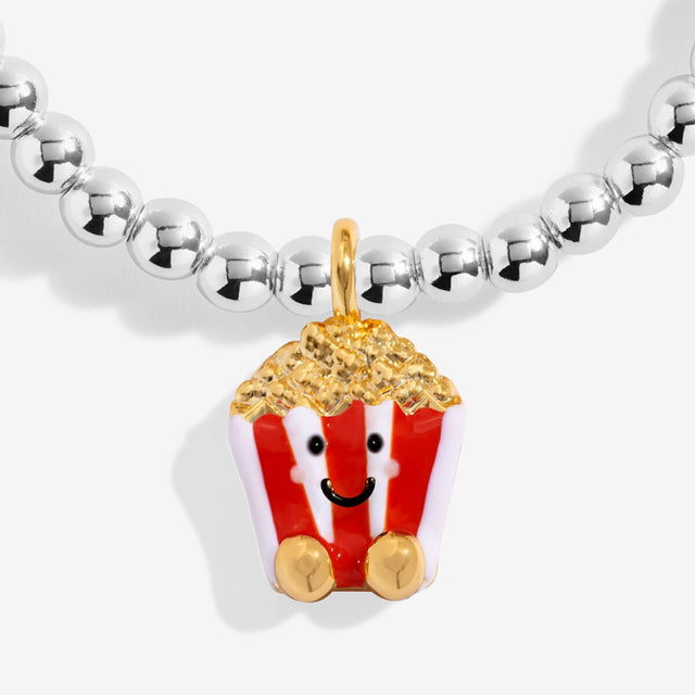 Popsi the Popcorn enamel charm on Joma Jewellery A Little Jomees kids bracelet