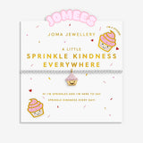 Joma Jewellery Sprinkle Kindness Everywhere kids bracelet presented on illustrated Sprinkles character card