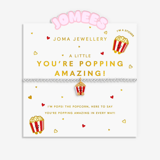 Joma Jewellery You’re Popping Amazing bracelet presented on illustrated Popsi Jomees character card
