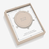 Joma Jewellery Life’s A Charm With Love silver bracelet in buttercream and blush pink gift box
