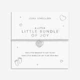 Joma Jewellery Little Bundle Of Joy bracelet presented on signature sentiment card
