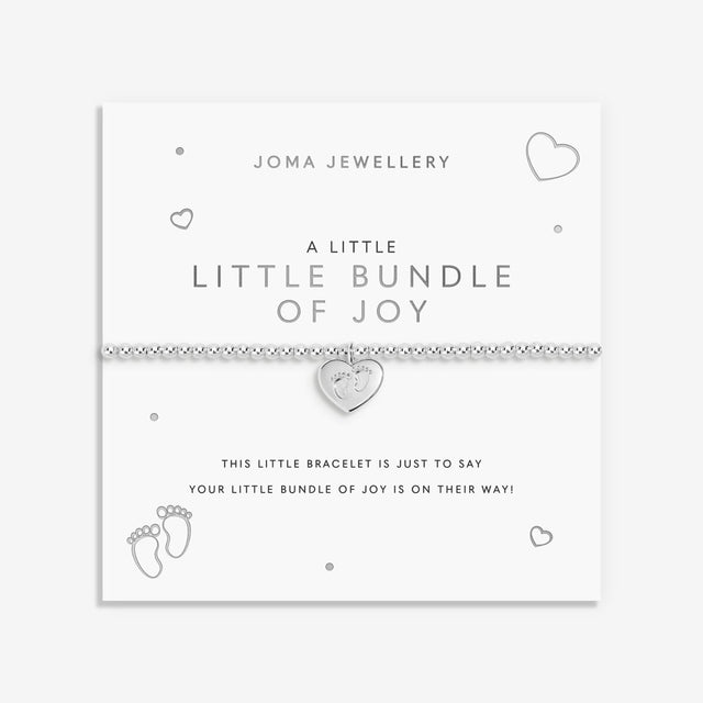 Joma Jewellery Little Bundle Of Joy bracelet presented on signature sentiment card