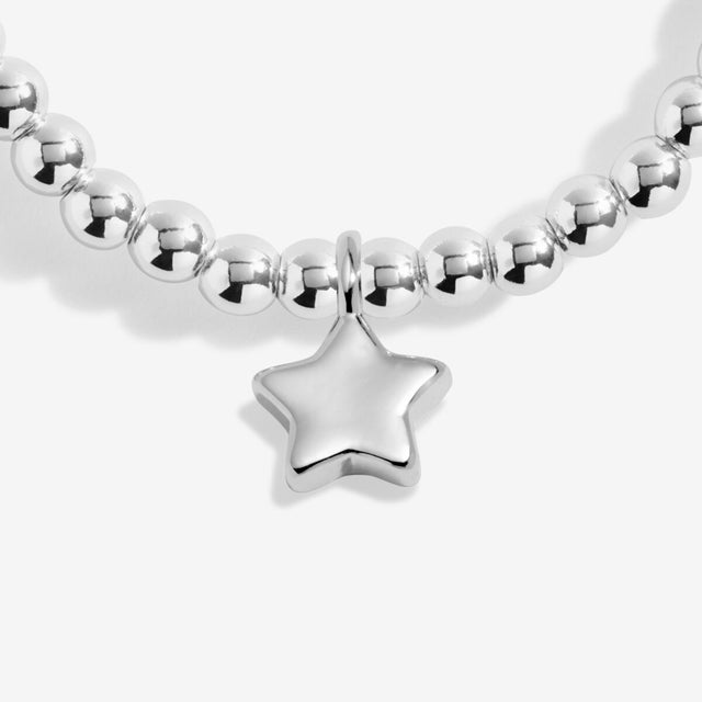 Silver star charm detail on Joma Jewellery Lovely Friend bracelet
