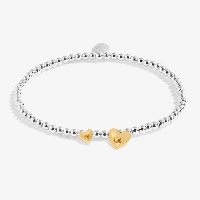 Full view of silver and gold Lovely Mum bracelet