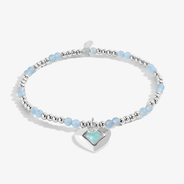 Joma Jewellery March aqua crystal birthstone silver-plated bracelet