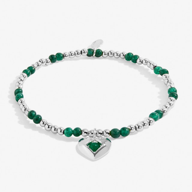 Joma Jewellery May green agate birthstone silver-plated bracelet