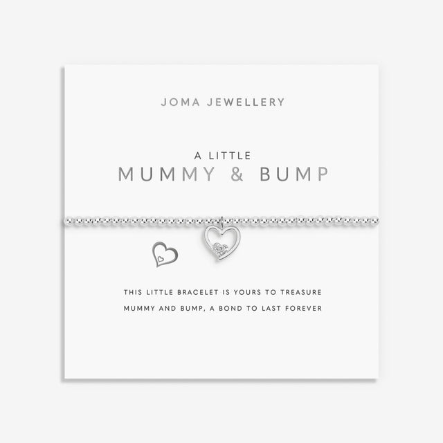 Joma Jewellery Mummy & Bump bracelet with sentiment card and gift packaging