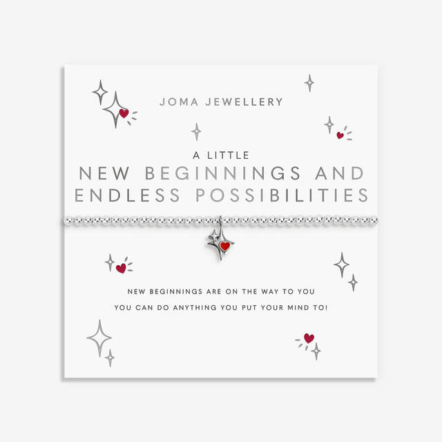 Joma Jewellery New Beginnings And Endless Possibilities bracelet presented on sentiment card