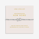Joma Jewellery New Beginnings New Home bracelet presented on a blush pink sentiment card