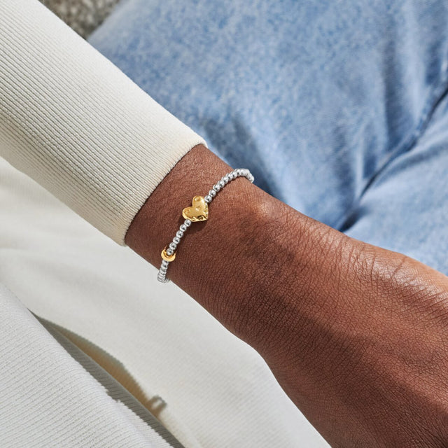 Joma Jewellery November birth month silver and gold-plated bracelet worn on wrist