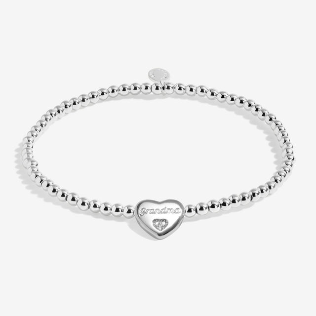 Joma Jewellery Remembrance A Little Grandma silver-plated beaded bracelet with heart charm