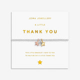 Joma Jewellery A Little Thank You bracelet with mixed metal star charms on gold foil card