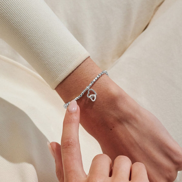 Joma Jewellery Treasured Auntie silver bracelet worn on wrist