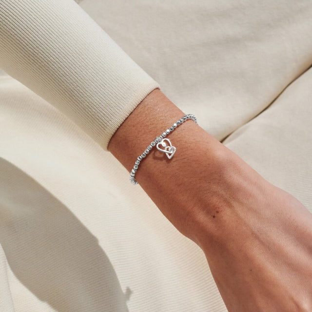 Joma Jewellery Treasured Friendship silver bracelet worn on wrist