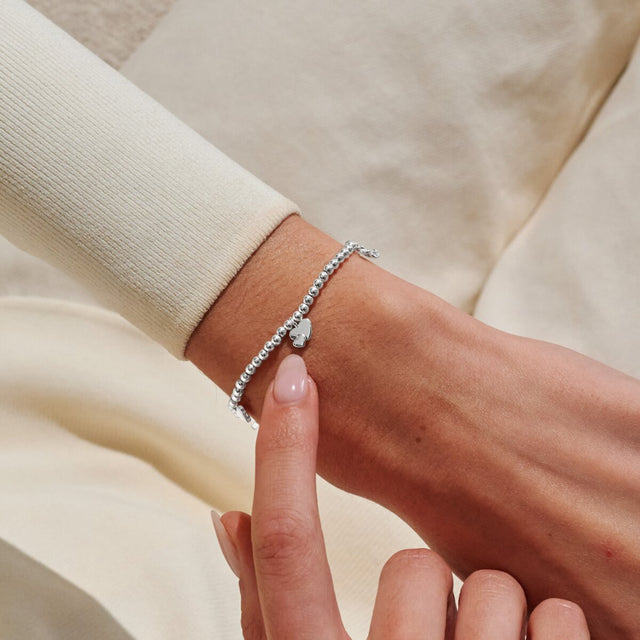 Wonderful Mum silver charm bracelet worn on wrist