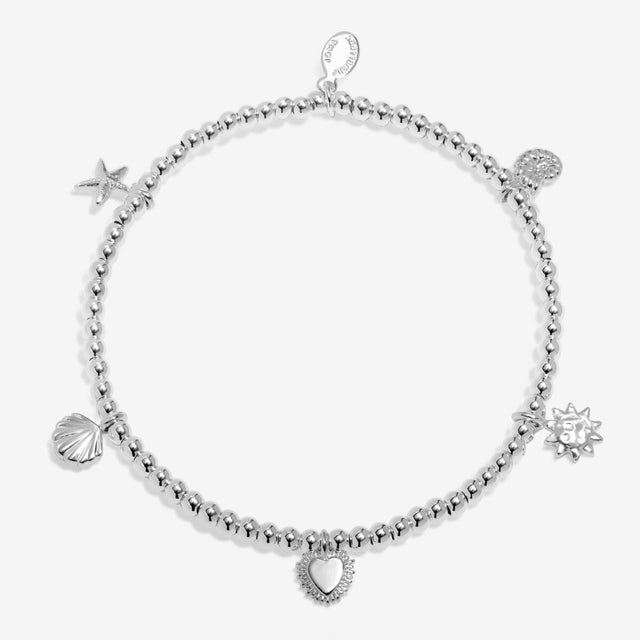 Full view of You Are My Sunshine silver charm bracelet