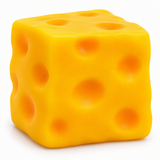 Jumbo Cheese sensory squishy toy unboxed on a white background