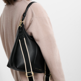 Katie Loxton Hallie black satchel handbag with gold-tone hardware