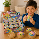 Kawaii Rainbow Bao Bun Squishy Fidget Toy with colourful rainbow design for stress relief, sensory play and improved focus
