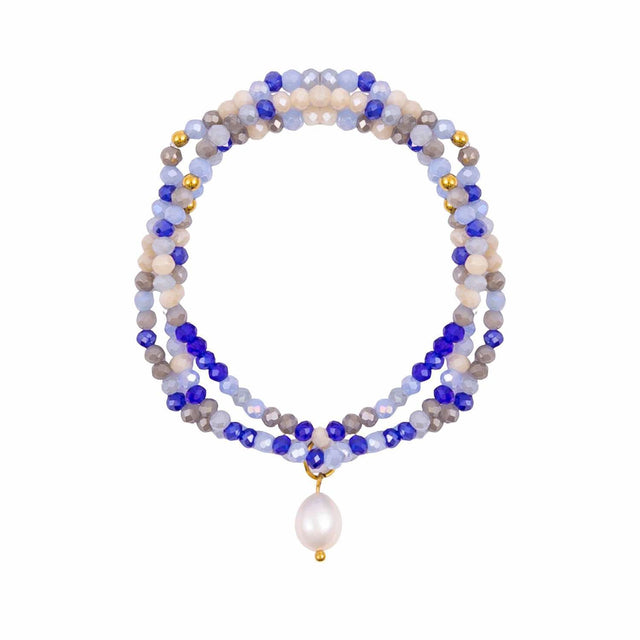 Azure Drift crystal jewellery wrap bracelet as part of the Kiki Collection.