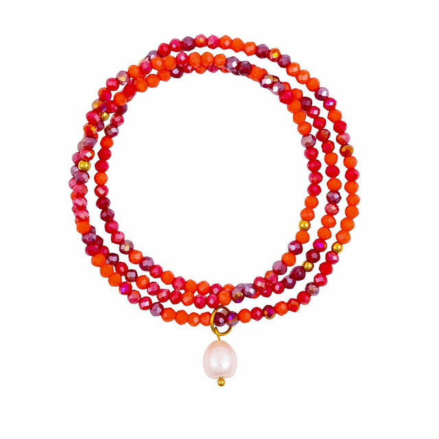 Crimson Flame crystal jewellery wrap bracelet as part of the Kiki Collection.