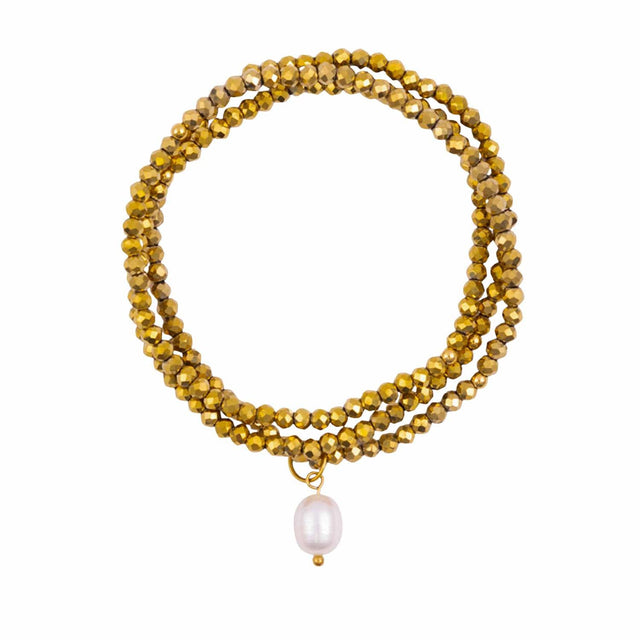 Golden Mirage crystal jewellery wrap bracelet as part of the Kiki Collection.