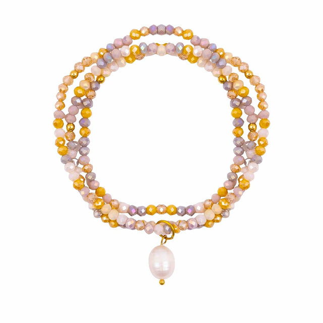 Marigold Charm crystal jewellery wrap bracelet as part of the Kiki Collection.