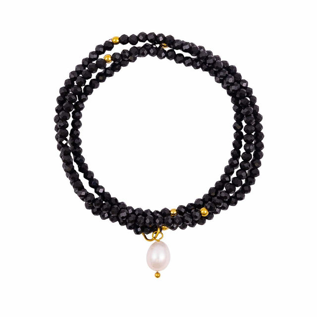 Obsidian Dream crystal jewellery wrap bracelet as part of the Kiki Collection.