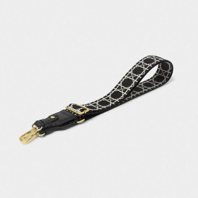 Katie Loxton Canvas Bag Strap - Black Geometric