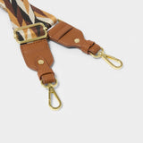 Katie Loxton Canvas Bag Strap - Cognac Geometric