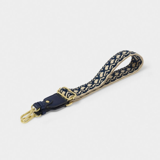 Katie Loxton Canvas Bag Strap - Midnight Blue Abstract