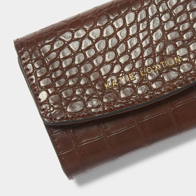 Katie Loxton Marni Faux Croc Purse - Chocolate