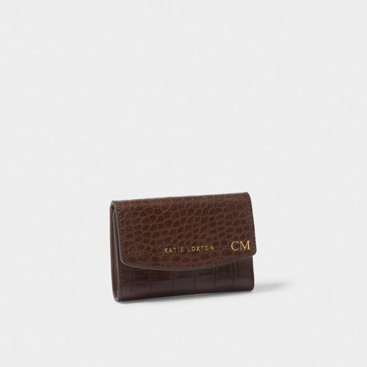 Katie Loxton Marni Faux Croc Purse - Chocolate